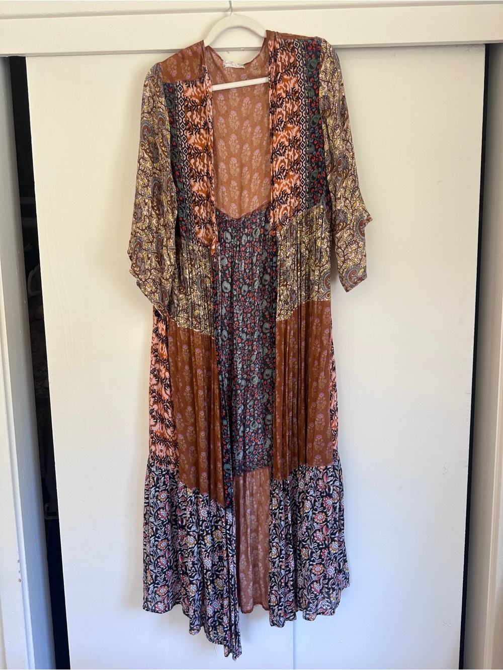 Free People Patchwork High-Low Maxi Dress - Rust Multi